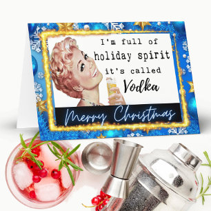 Funny Christmas Card Retro Best Friend "Vodka"