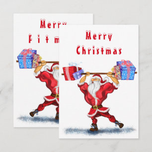 Funny Christmas Card Santa with Gifts