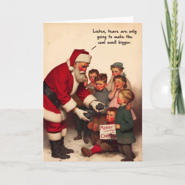 Funny Christmas Card - Santa's Claus' Coal (Front)