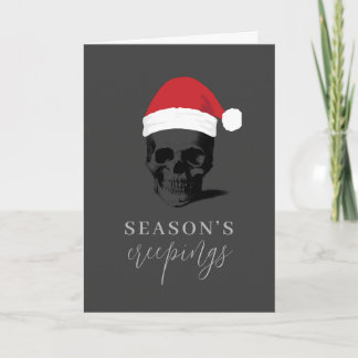 Funny Christmas Card Seasons Creepings Skull