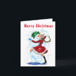 Funny Christmas Card Snowman and Girl Dancers<br><div class="desc">Funny Christmas Cards with Happy Snowman and Girl Dance Tango Christmas Party Fun Cartoon Drawing - Choose / Add Your Unique Text / Name / Color - Make Your Special Gift - Resize and move or remove and add elements / text with customization tool ! Drawing and Design by MIGNED....</div>