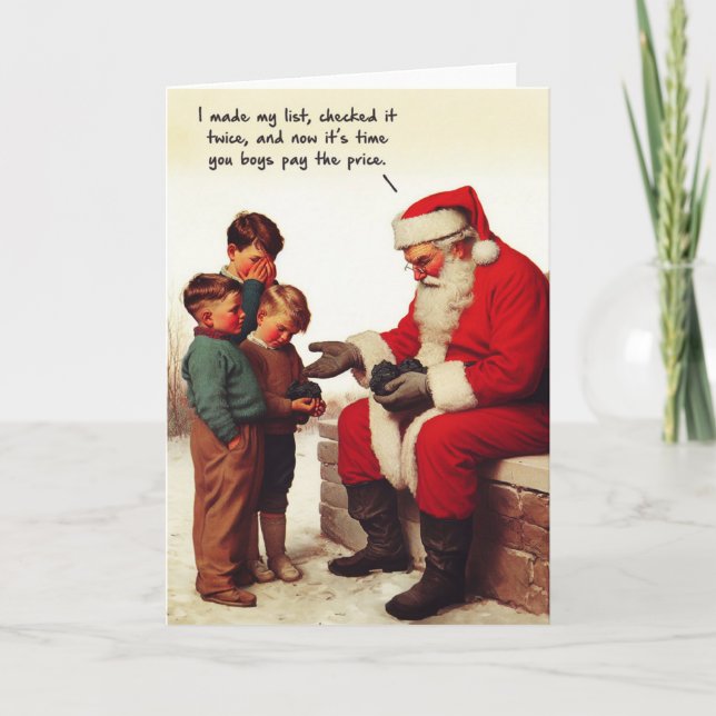 Funny Christmas Card - The Naughty List (Front)