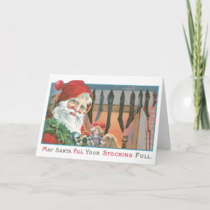Funny Christmas Card Vintage Santa