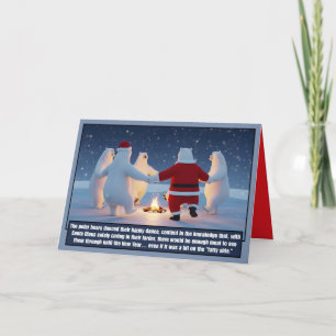 Funny Christmas card with a funny Polar Bear theme