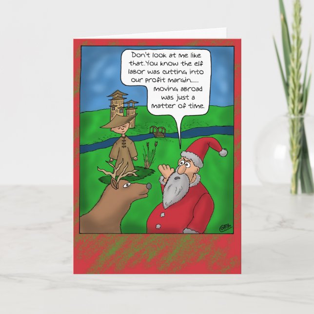 Funny Christmas Cards: Christmas Abroad Holiday Card (Front)