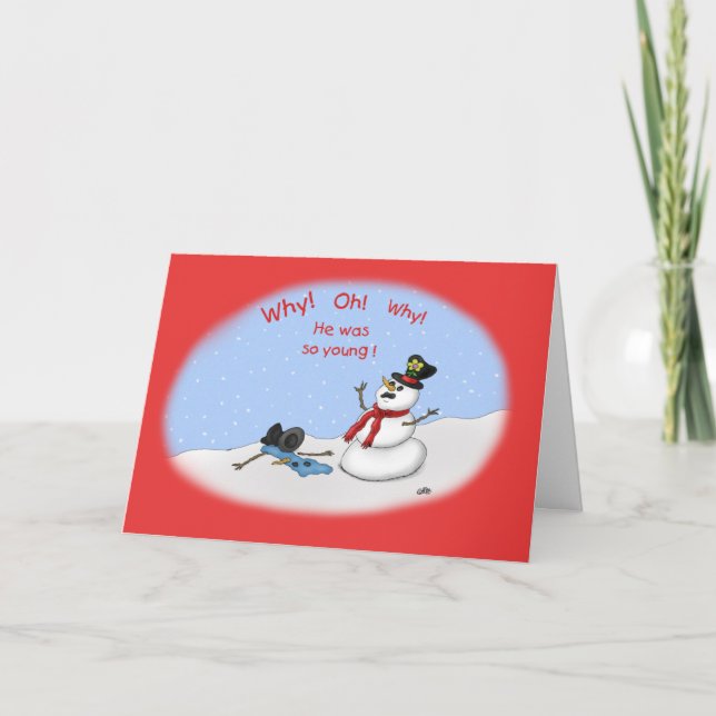 Funny Christmas Cards: Melt-Down Holiday Card (Front)