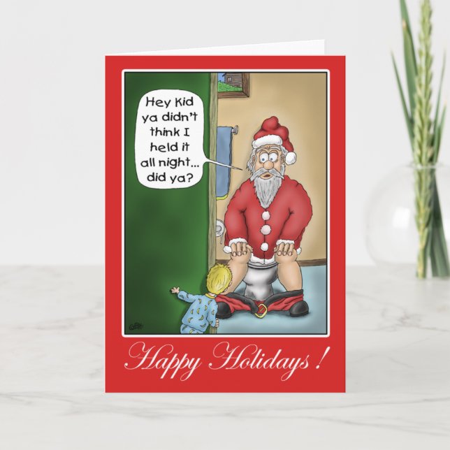 Funny Christmas Cards: Pit Stop Holiday Card (Front)