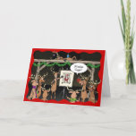 Funny Christmas Cards | Rudolph Reindeer Games<br><div class="desc">Send out laughter and good cheer this year to family and friends by sending them out your own personalised funny Christmas cards this holiday season! The unique illustration created by Raphaela Wilson depicts a bunch of Santa's reindeer playing name that drawing in a barn... . And what is being drawn?...</div>