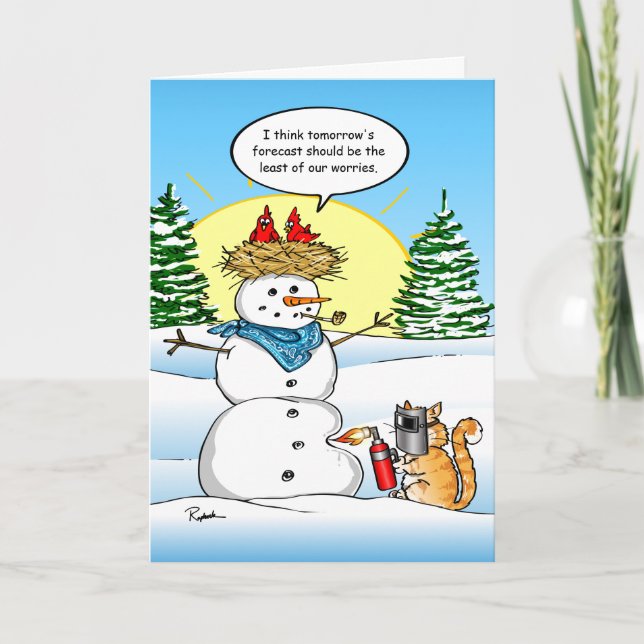 Funny Christmas Cards | Tabby Cat Holiday Greeting (Front)