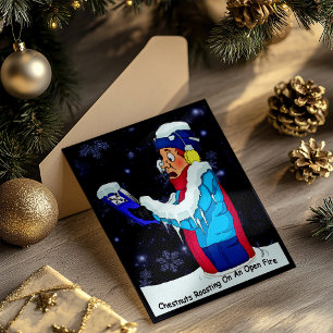 Funny Christmas Caroler Holiday Postcard