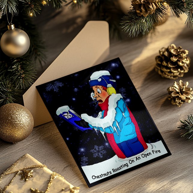 Funny Christmas Caroler Holiday Postcard (Funny Christmas Caroler Holiday Postcard)
