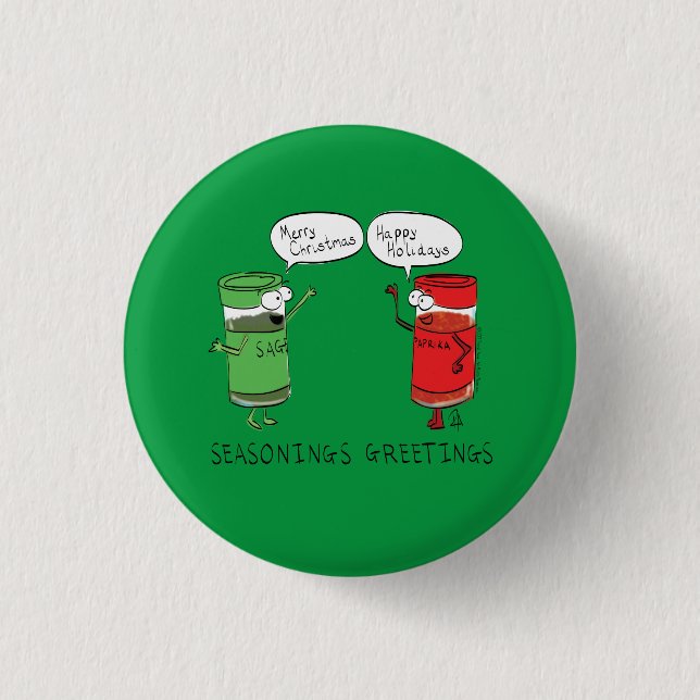 Funny Christmas Cartoon Cooking Spices 3 Cm Round Badge (Front)