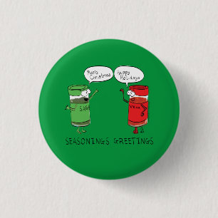 Funny Christmas Cartoon Cooking Spices 3 Cm Round Badge