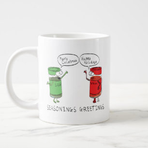 Funny Christmas Cartoon Cooking Spices Large Coffee Mug