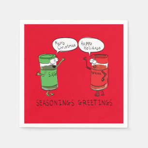 Funny Christmas Cartoon Cooking Spices Napkin