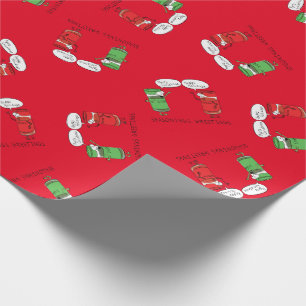 Funny Christmas Cartoon Cooking Spices Wrapping Paper