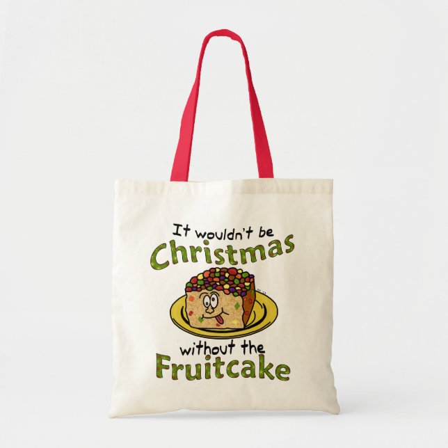 Funny Christmas Cartoon Fruitcake Tote Bag (Front)