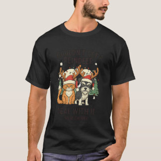 Funny Christmas Cat and Dog Couldnu2019t Get a Rei T-Shirt
