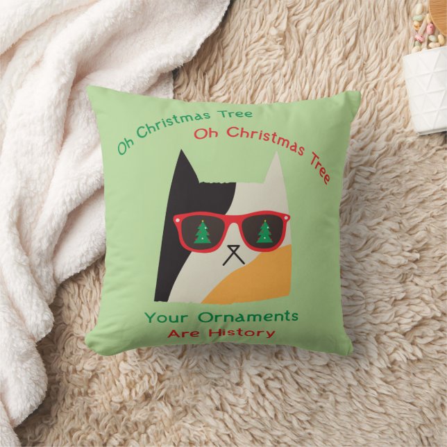 Funny Christmas Cat Bad Kitty Cushion (Blanket)