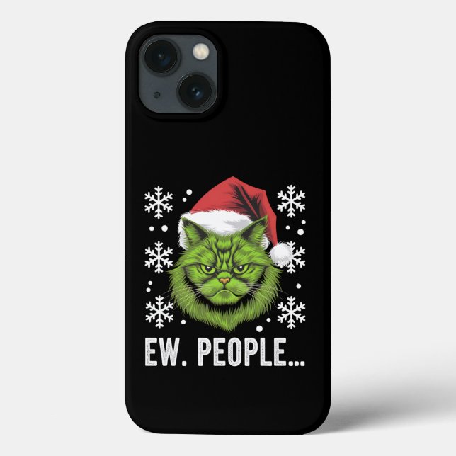 Funny Christmas Cat Ew People Meowy Cat Lovers  Case-Mate iPhone Case (Back)