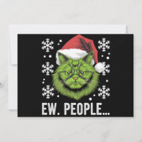 Funny Christmas Cat Ew People Meowy Cat Lovers