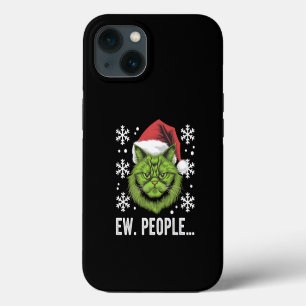 Funny Christmas Cat Ew People Meowy Cat Lovers iPhone 13 Case