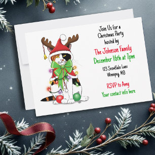 Funny Christmas Cat Invitation
