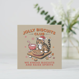 Funny Christmas Cat Lover Jolly Biscuits Club Bake Holiday Card