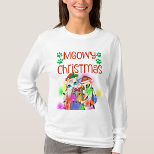 Funny Christmas Cat Lovers Off Shoulder Shirt