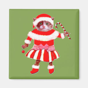 funny Christmas cat Magnet