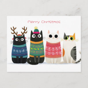 Funny Christmas Cat Postcard