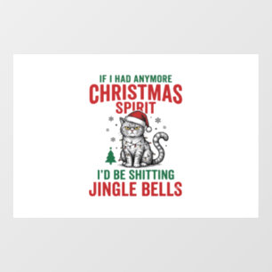 Funny Christmas Cat Spirit Vintage Engraving Desig