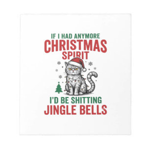 Funny Christmas Cat Spirit Vintage Engraving Desig Notepad
