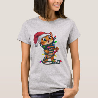 Funny Christmas Cat T-Shirt | Cute Holiday Gift