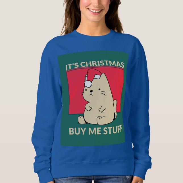 FUNNY CHRISTMAS CAT T-SHIRTS T-SHIRT (Front)