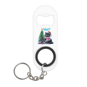 Funny Christmas Cat What with Tree Sticker