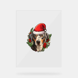 Funny Christmas Catahoula Leopard Dog Acrylic Sign