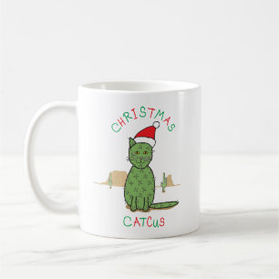 Funny "Christmas Catcus" Cactus Drawing Coffee Mug