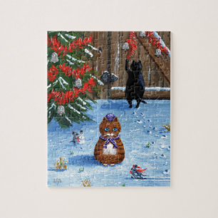 Funny Christmas Cats and Mice Creationarts Jigsaw Puzzle