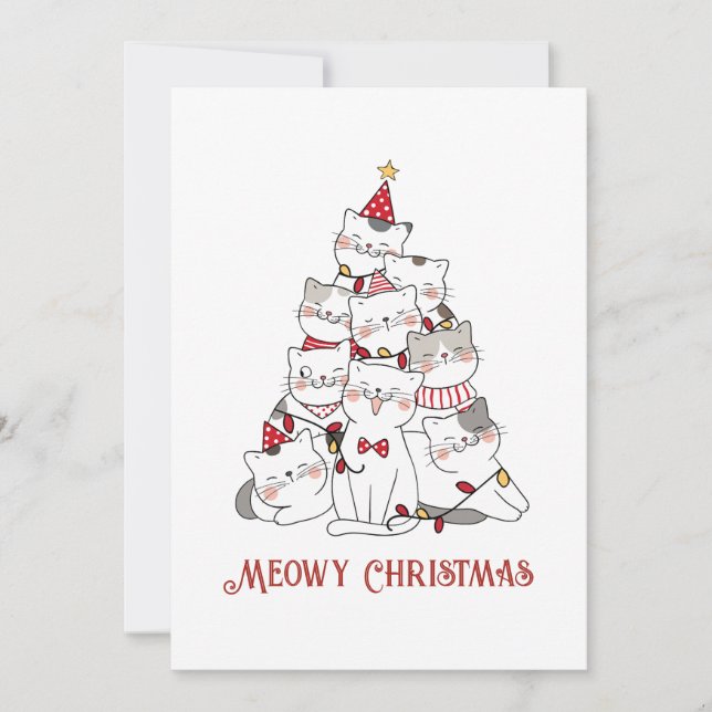 Funny Christmas Cats Cat Lover Christmas Holiday Card (Front)