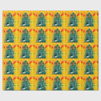 Funny Christmas Cats Tree  Creationarts Wrapping Paper