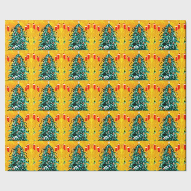 Funny Christmas Cats Tree  Creationarts Wrapping Paper (Seam)