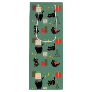 Funny Christmas Cats Wine Gift Bag