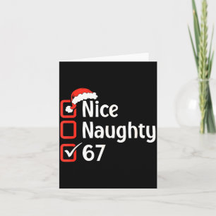 Funny Christmas Checked List Nice Naughty 6 7 Meme Card