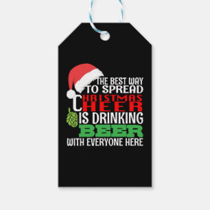 Funny Christmas Cheer Beer Drinking Holiday Spirit Gift Tags