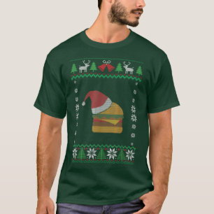Funny Christmas Cheese Burger Happy Holidays With T-Shirt
