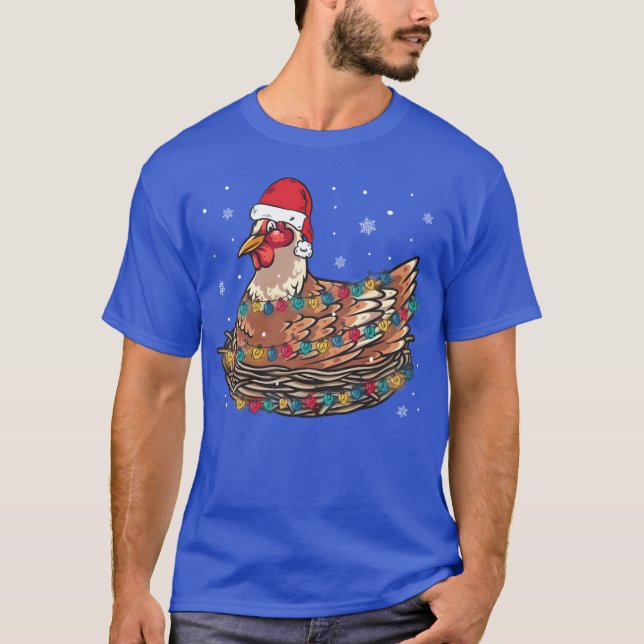 Funny Christmas Chicken Farming Xmas Animal friend T-Shirt (Front)