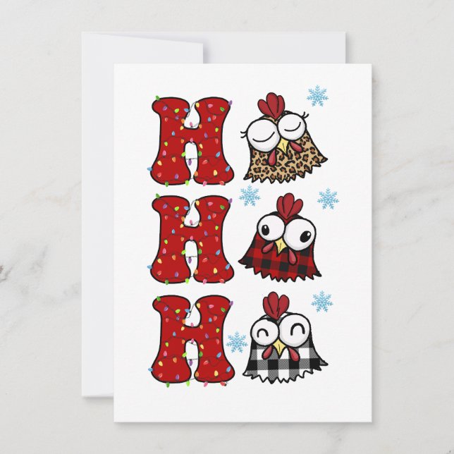 Funny Christmas Chicken Ho Ho Ho Card (Front)
