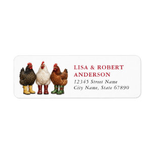 Funny Christmas Chickens Return Address Labels