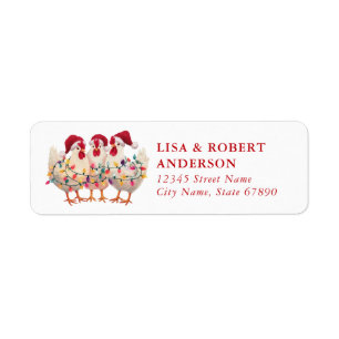 Funny Christmas Chickens Return Address Labels